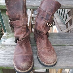 Steve Madden Leather Buckle Boots